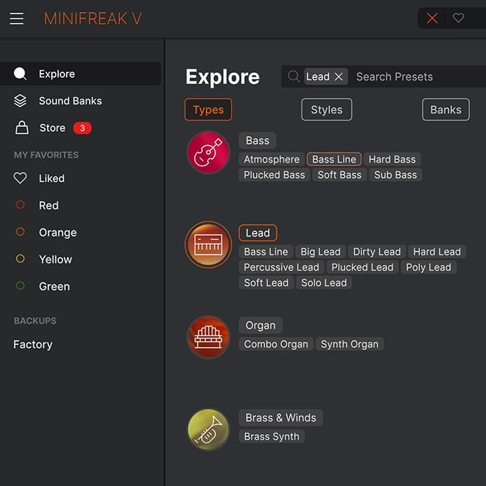 Preset browser