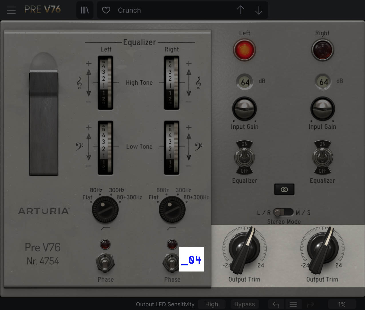 Output trim